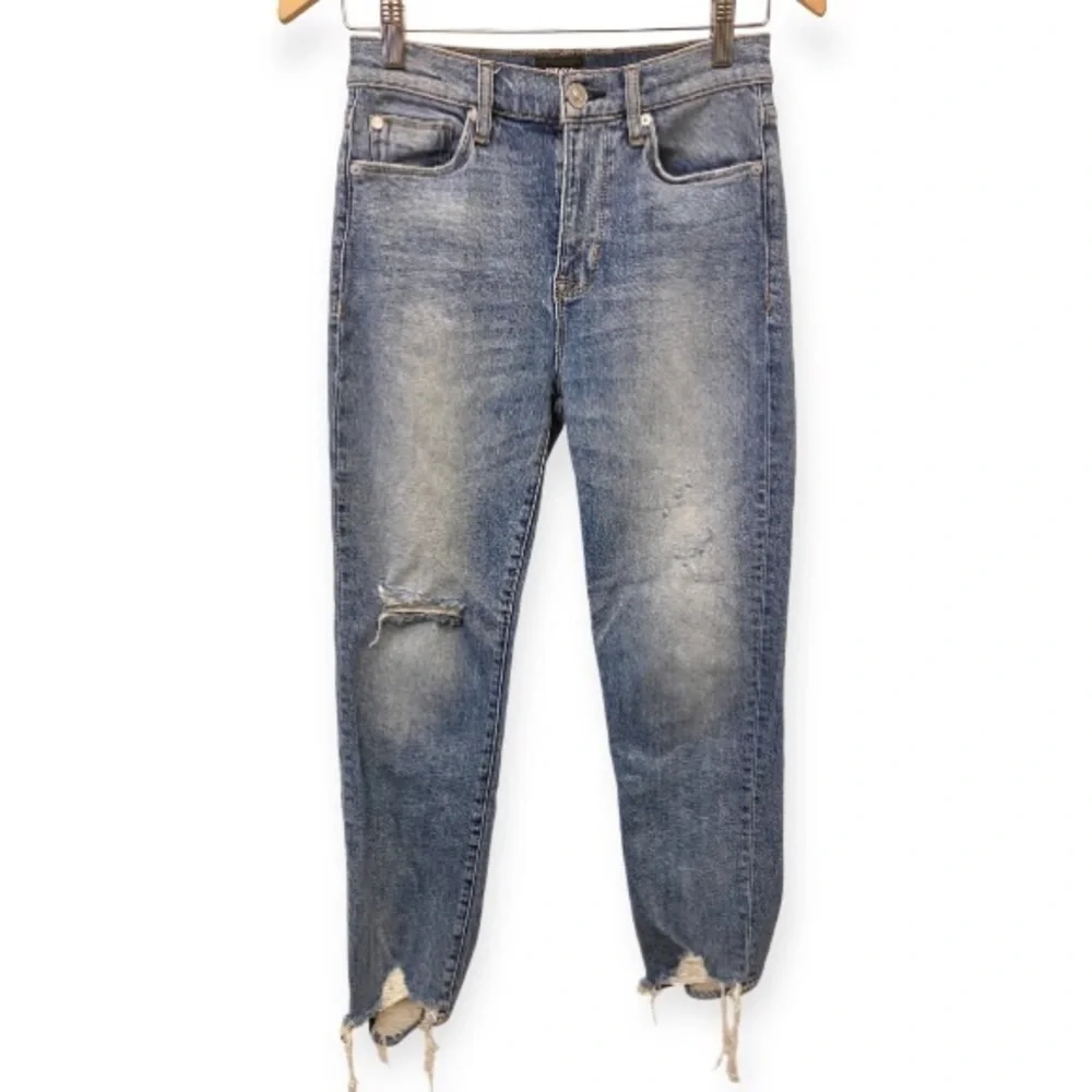 Hudson 26 (US 2) Zoeey High Rise Straight Crop Stretch Distressed Womens Jeans